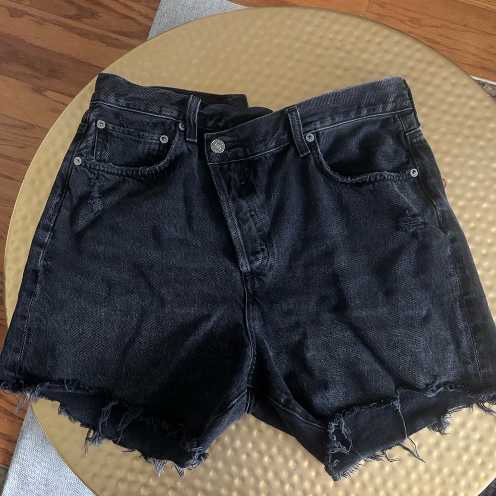 Agolde Black Jean Shorts - hitchhike - size 29